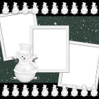 Christmas Snow Man Digi-Scrapbook Paper Page Downloads for Free