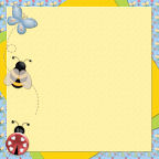 FP Springtime 03 FREE Scrapbook Page Downloads with lady bugs, butterfly's and bee's.
