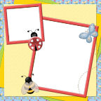 Feqq Springtime Scrapbooking Page Downloads with lady bugs, butterfly's and bee's.