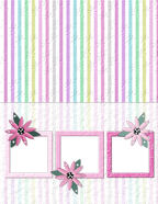 Free Springtime Pastel Floral Themed Digital Scrapbook Paper Template Downloads