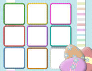 Downloadable Free Digital Scrapebook Easter Egg Themed Papers.