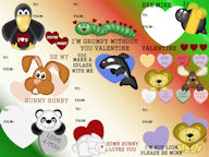 Free Kids Colorful Valentines Cards Cutout Page Downloads